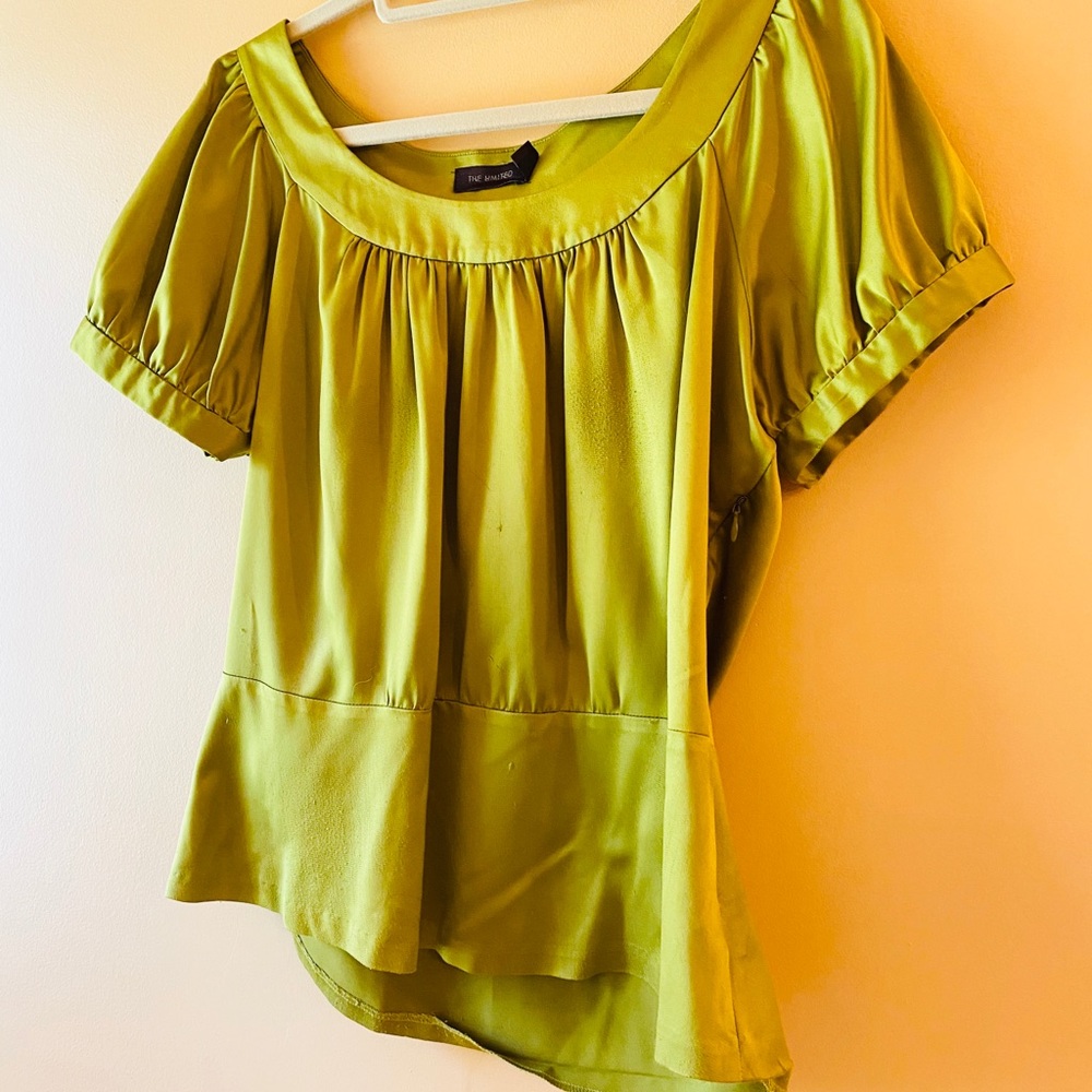 EUC THE LIMITED SATIN LIGHT GREEN DRESS TOP